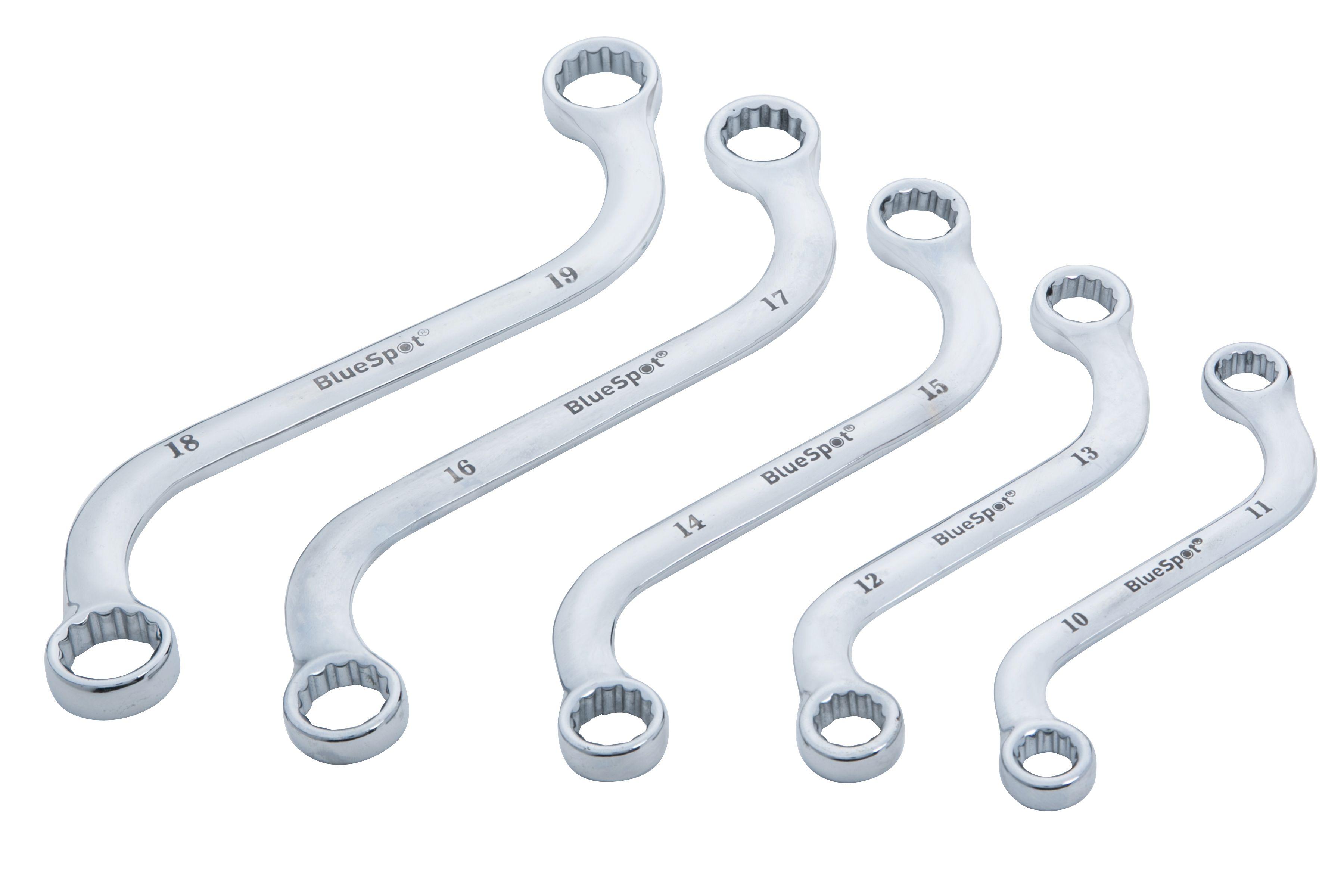 Blue Spot Tools 5 PCE Chrome Vanadium Metric S Type Spanner Set (10-19mm)