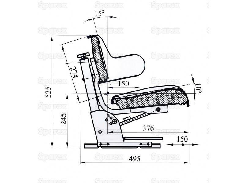 Sparex Seat Assembly for Case IH 785 (International)