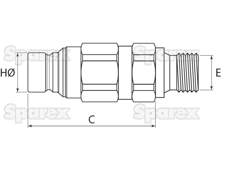 Stauff Flat Faced Coupling Male 3/8'' Body x M18 x 1.50 Metric Male Thread