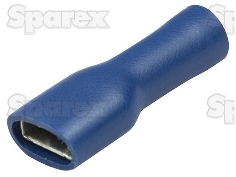 Pre Insulated Spade Terminal - Fully Insulated, Double Grip - Female, 6.3mm, Blue (1.5 - 2.5mm), (Bag )