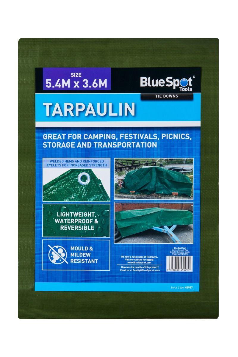 Blue Spot Tools Green 5.4M X 3.6M Tarpaulin
