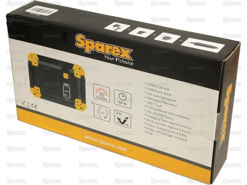 LED Rechargeable Flood Light with Power Bank, 20W.
