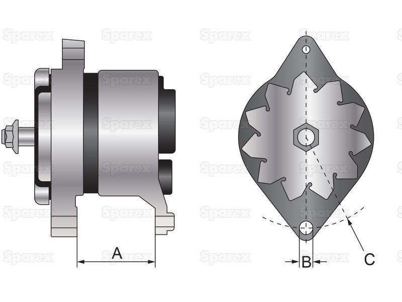 Alternator (Mahle) - 14V, 65 Amps for Fiat, Case IH, Claas, Iskra, Lester, Magnetimar