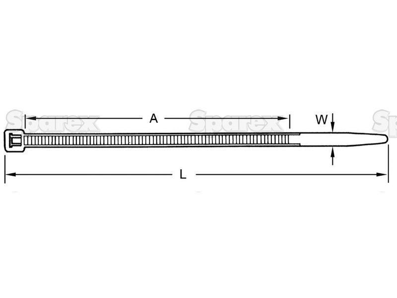 Cable Tie - Non Releasable, 300mm x 3.6mm