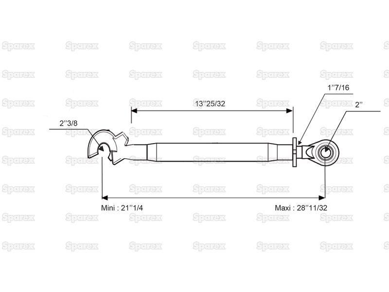 Top Link Heavy Duty (Cat.2/3) Ball and Q.R. Hook, Min. Length: 540mm.