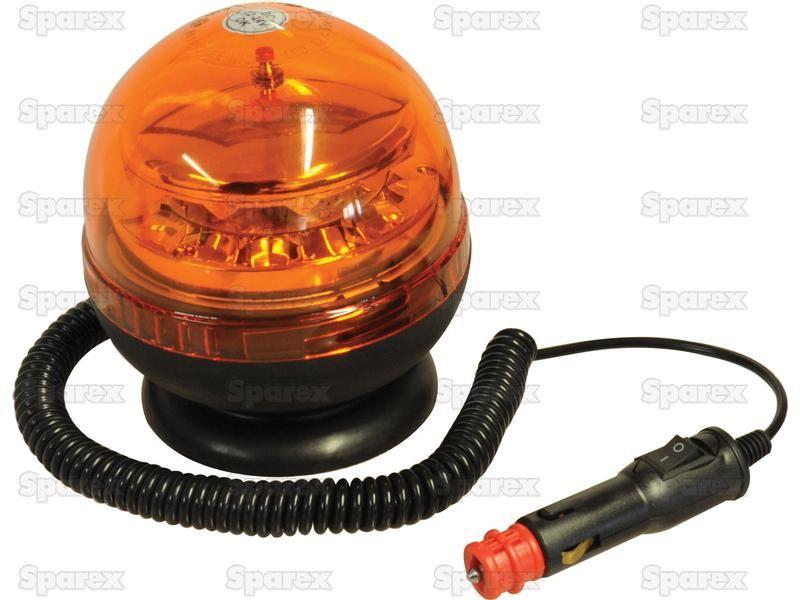 LED Rotating Beacon (Amber), Interference: Class 3, Magnetic, 12-24V