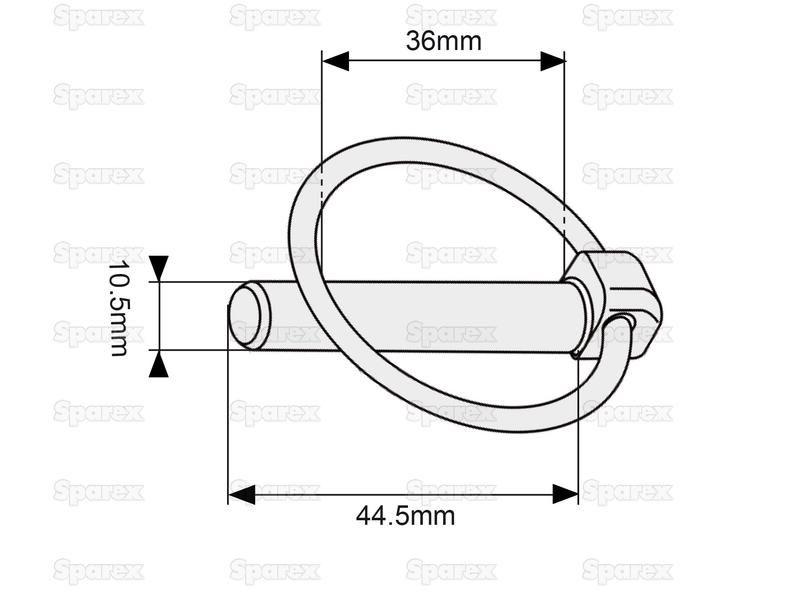 Round Linch Pin, Pin Ø10.5mm x 44.5mm ( ) for Massey Ferguson