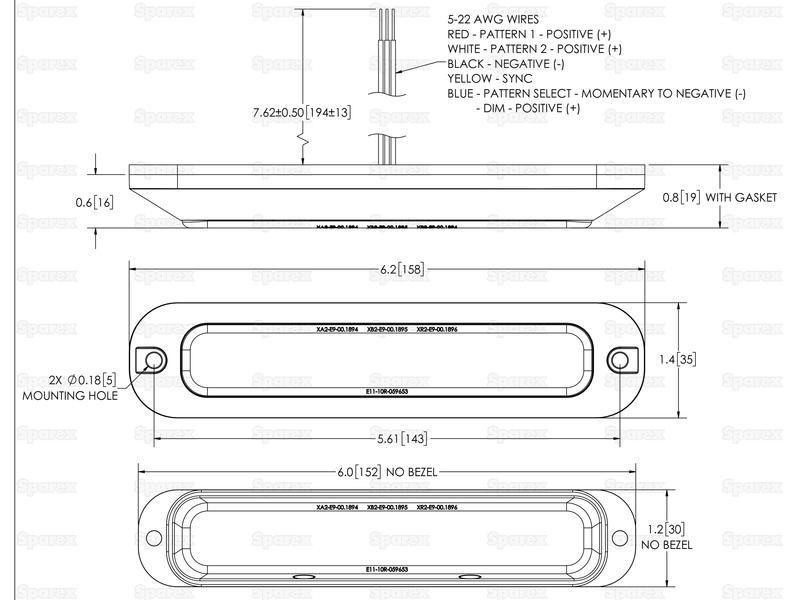 Directional Hazard LED, 12 LEDs, Light Colour: Amber / Clear