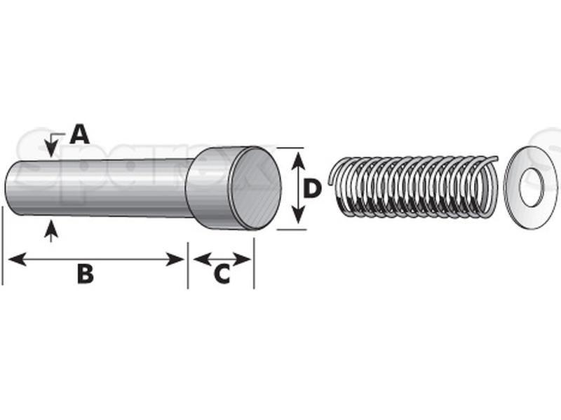 PTO Yoke Pin - Pin Ø:9mm Bondioli & Pavesi (A SET 102, ASET102)