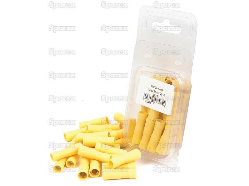 Pre Insulated Bullet Terminal, Double Grip - Female, 5.0mm, Yellow (4.0 - 6.0mm) (Agripak 25 pcs.)
