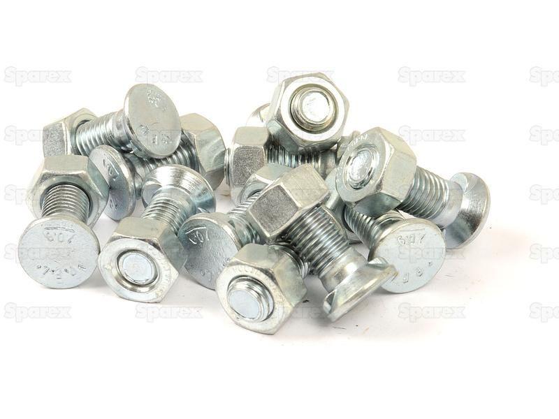 Countersunk Head Bolt 2 Nibs With Nut (TF2E), Replacement for Kverneland