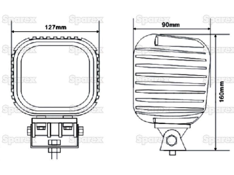 LED Work Light, Interference: Class 3, 4800 Lumens, 10-30V () for Fendt