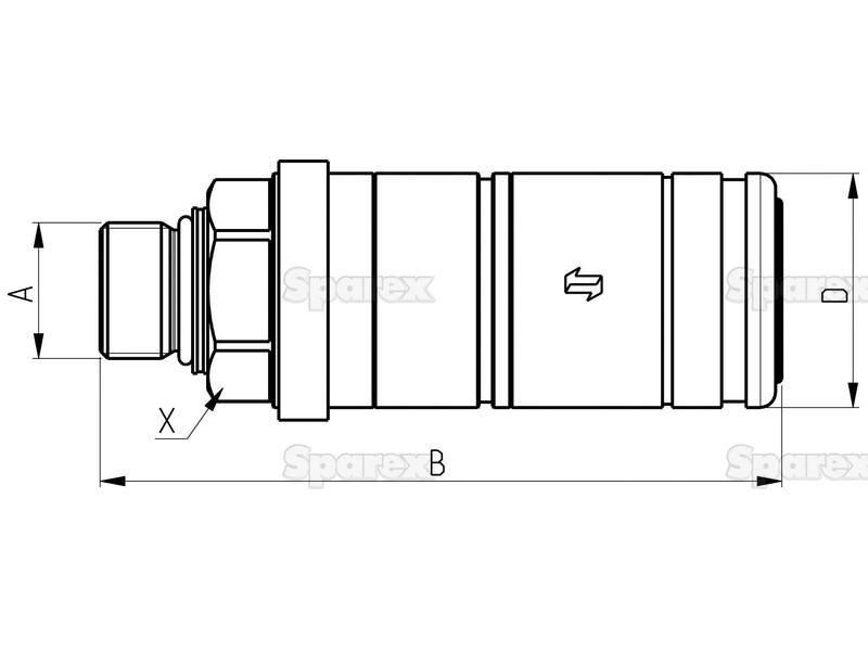 Faster Quick Release Hydraulic Coupling Female 1/2'' Body x 7/8'' JIC Male Bulkhead AGCO, Case IH, Faster S.p.A