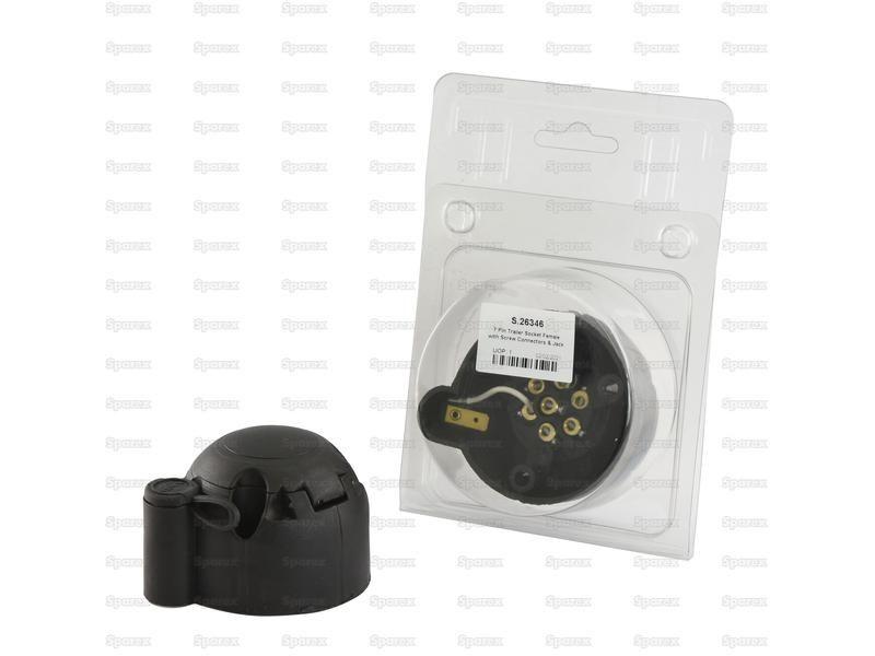 7 Pin Trailer Socket Female with Screw Connectors & Jack Plug (Plastic) Agripak