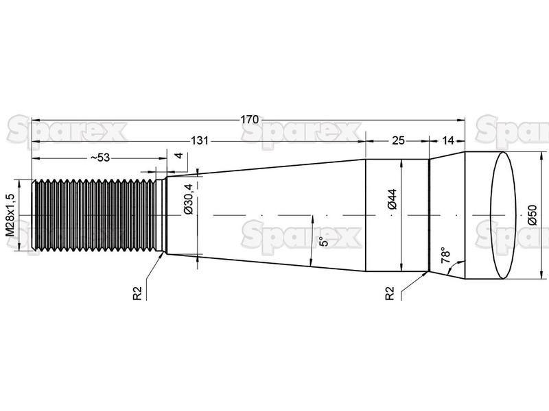 Straight Loader Tine | 880mm for Redrock (109081)