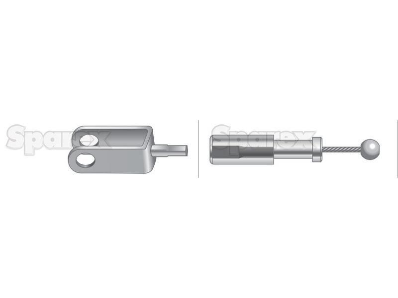 Foot Throttle Cable - Length: 617mm, Outer cable length: 485mm. for Massey Ferguson (1696816M97)