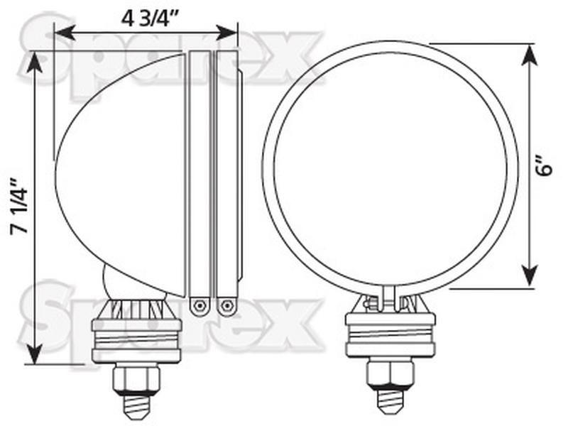 Halogen Driving Light - 12V, Ø160mm