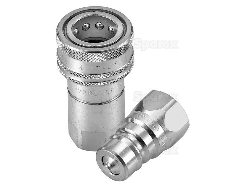 Faster Quick Release Hydraulic Coupling Female 1/4'' Body x 1/4'' BSP Female Thread Faster S.p.A (ANV 14 GAS F, ANV14GASF)