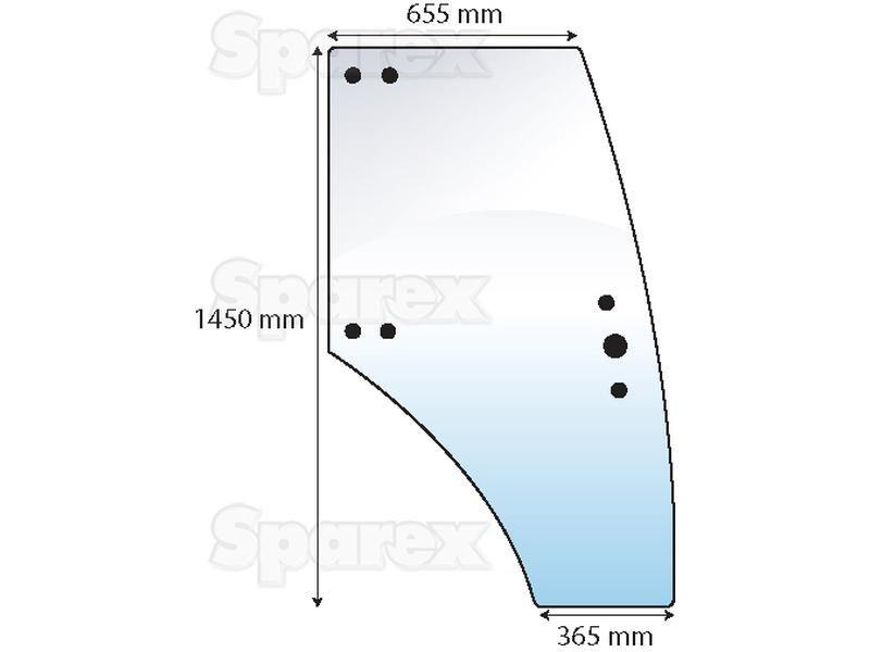 Door Glass RH for Zetor (53 369 093, 53 369 179, 53 369 190, 53369093, 53369179, 53369190)
