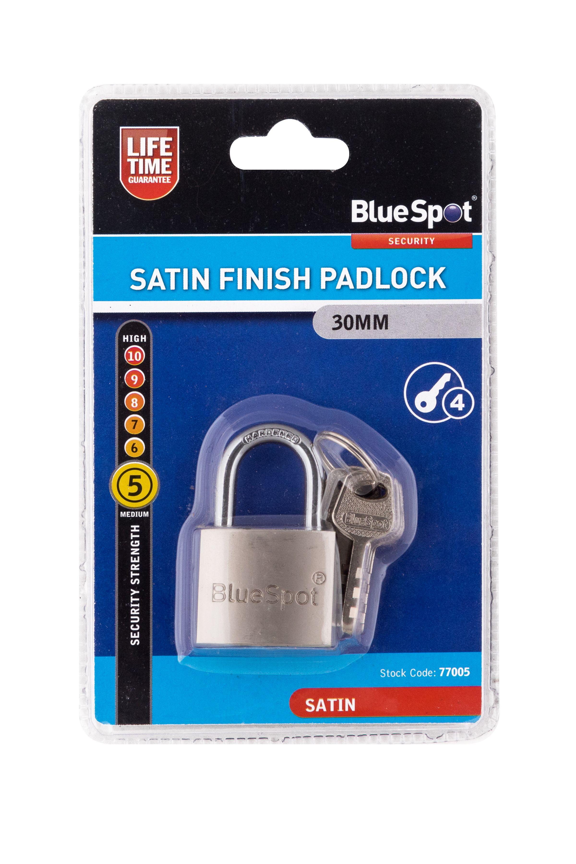 Blue Spot Tools 30mm Satin Finish Padlock