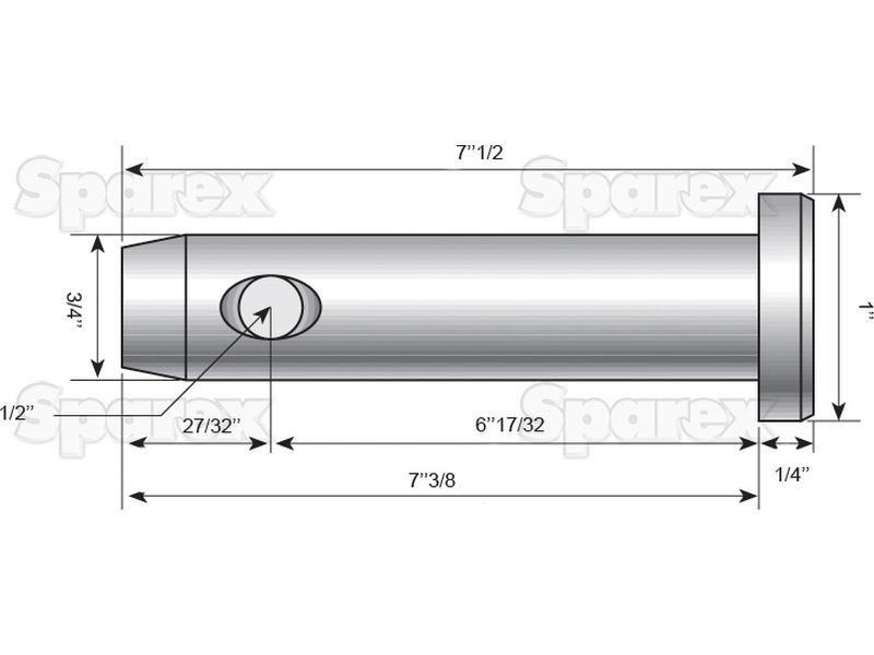 Top link pin 19x166mm Cat. 1