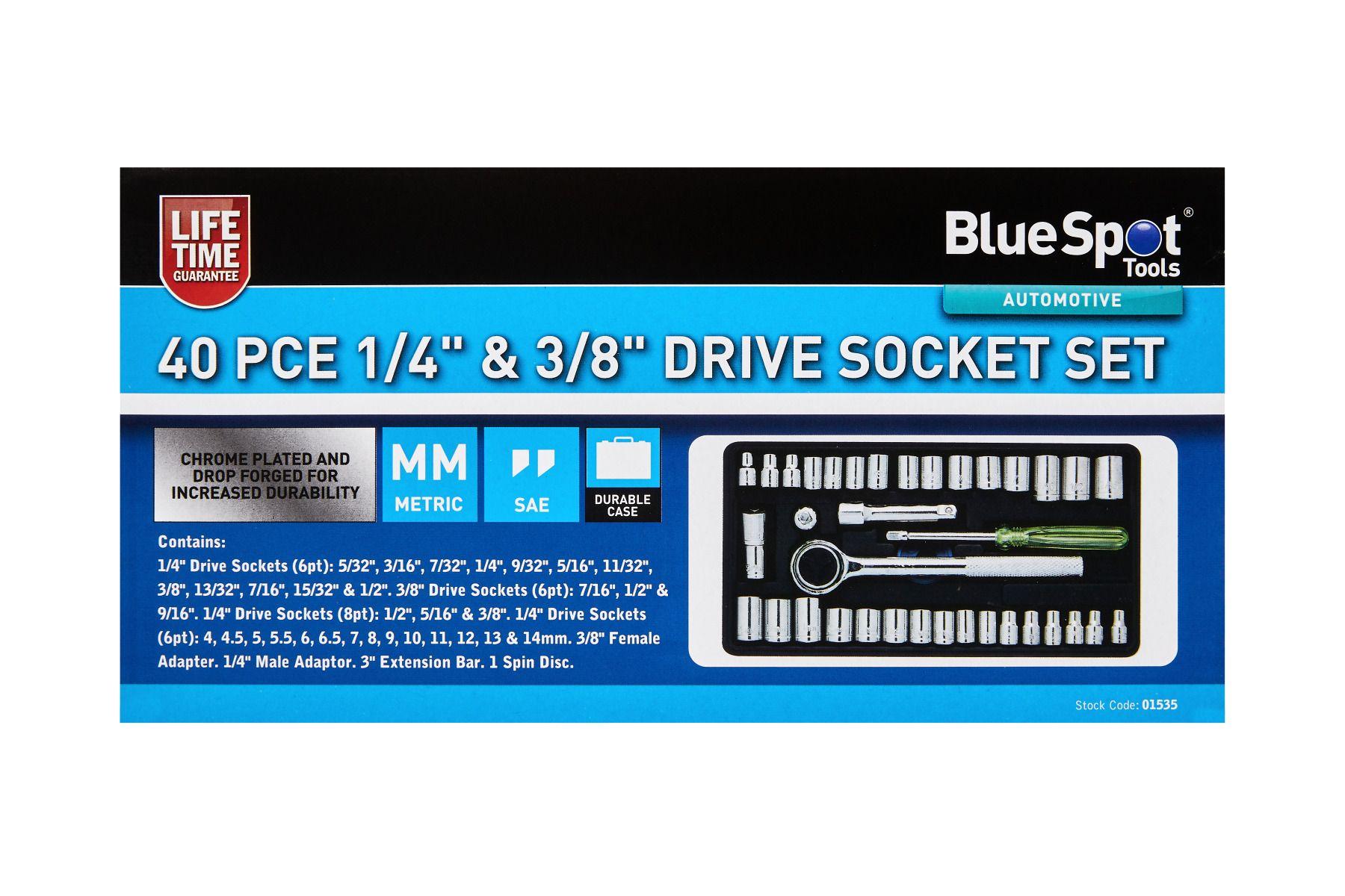 Blue Spot Tools 40 PCE 1/4" & 3/8" Drive Socket Set