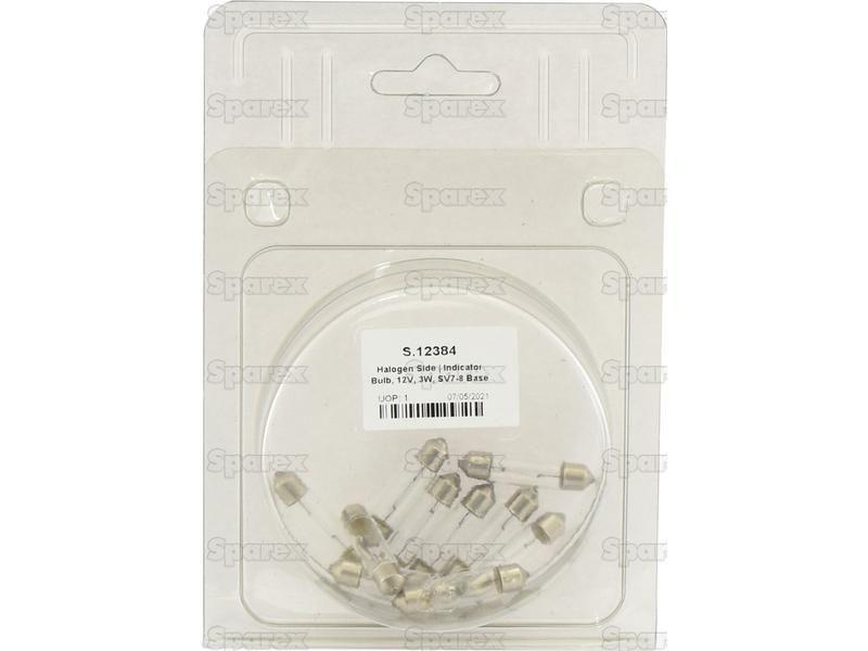 Halogen Side | Indicator Bulb, 12V, 3W, SV7-8 Base Lucas, OSRAM, Phillips