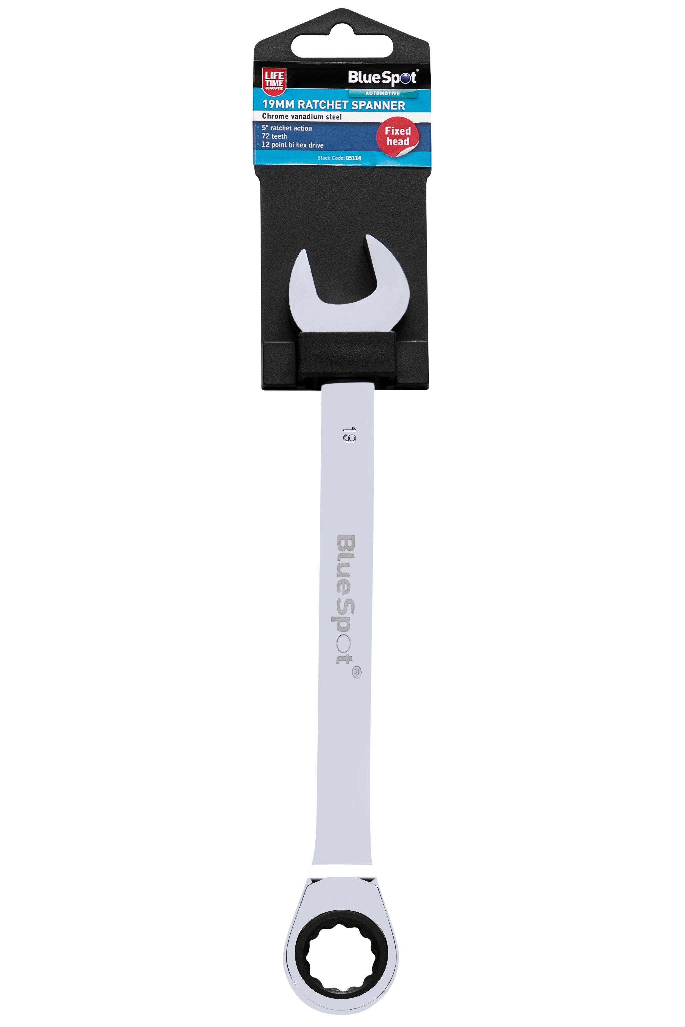 Blue Spot Tools 19mm Ratchet Spanner Fixed Head