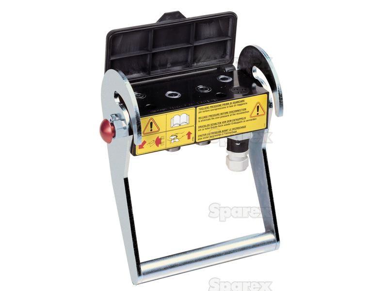 Faster Multiport Coupling - 4 Ports 1/2'' Body x M22 x 1.50 Metric Male Thread (Fixed Part) with 1 x Electric 3-pin plug Faster S.p.A (2PS08142/2FC, 2PS08-1-4-2/2FC)