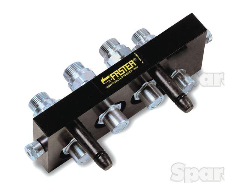 Faster Multiport Coupling - 4 Ports 1/2'' Body x M22 x 1.50 Metric Male Thread (Mobile Part) with 1 x Blanking plug Faster S.p.A (2PS04-4-2/22M C, 2PS0442/22MC, 2PS04-4-2/22MC)