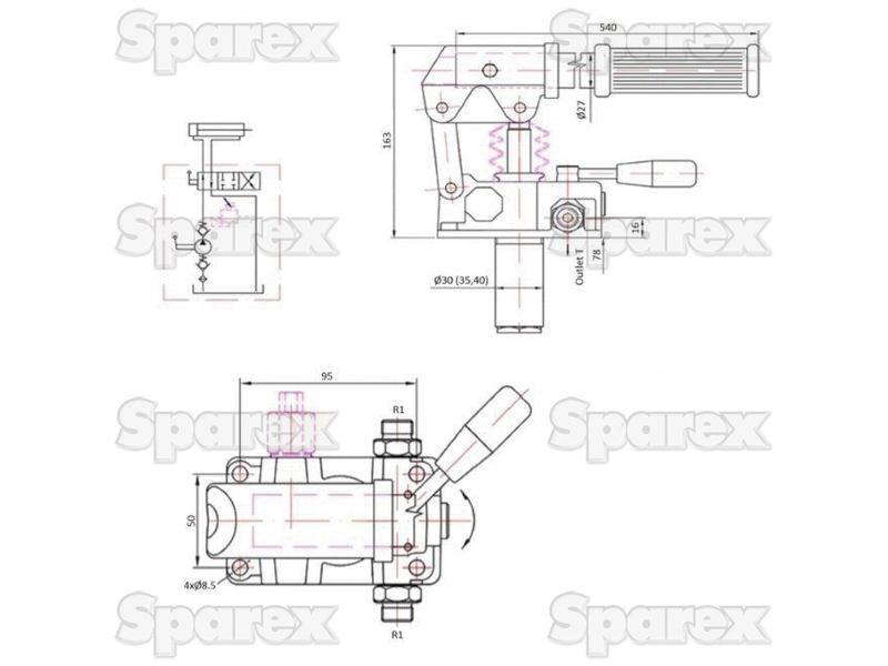 Hydraulic Hand Pump - Double Acting, Displacement cm°³: 12CC, Tank Capacity: 5 ltr(s)