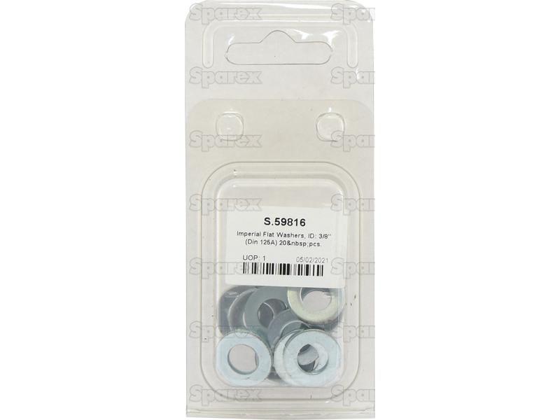 Imperial Flat Washers, ID: 3/8'' (Din 125A) 20 pcs. Agripak