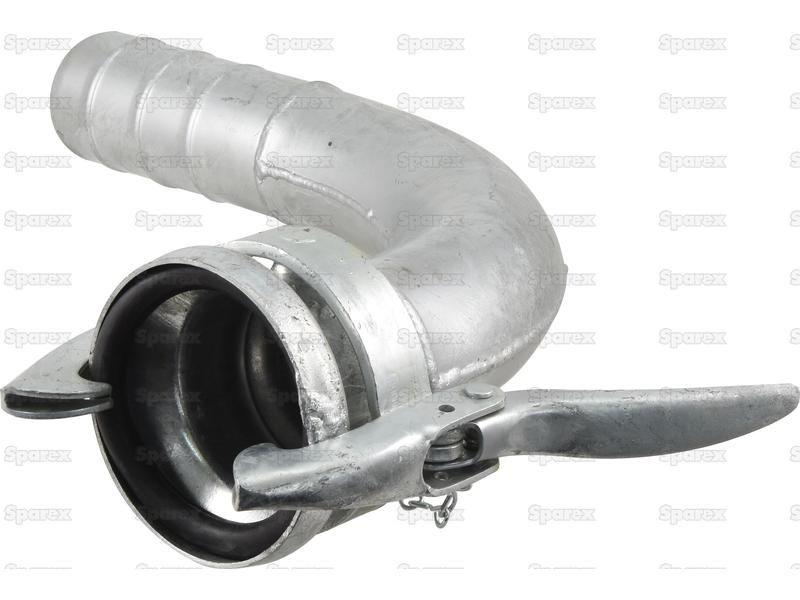 90° Coupling with Hose End - Female 4'' (108mm) x4'' (102mm) (Galvanised)