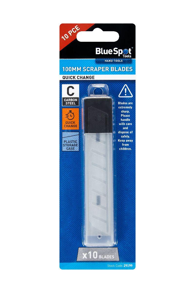 Blue Spot Tools 10PCE 100mm Quick Change Scraper Blades