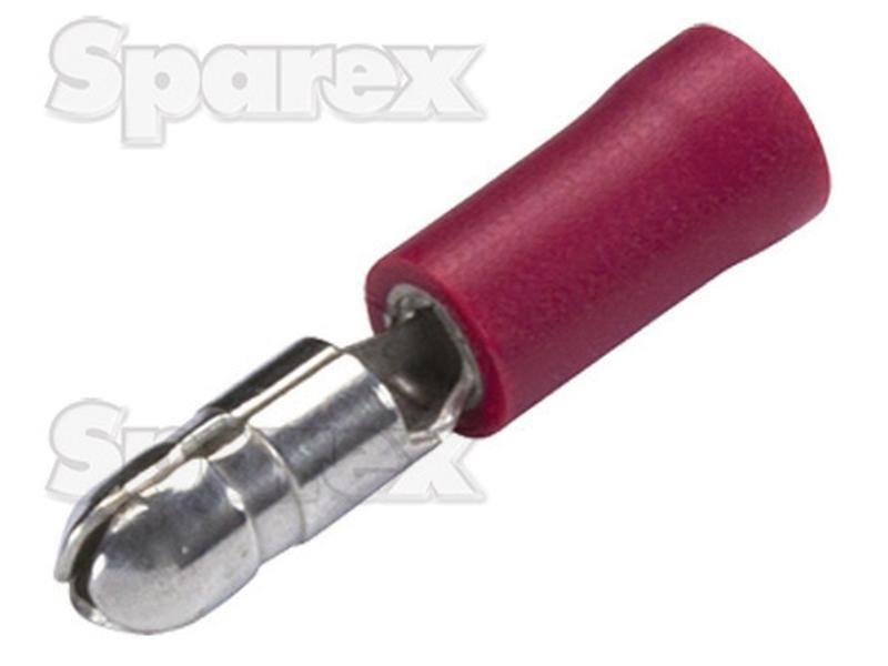 Pre Insulated Bullet Terminal, Double Grip - Male, 4.0mm, Red (0.5 - 1.5mm) (Agripak 25 pcs.)