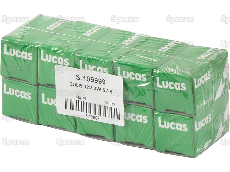 Halogen Side | Indicator Bulb, 12V, 3W, SV7-8 Base Lucas (256, LLB256)