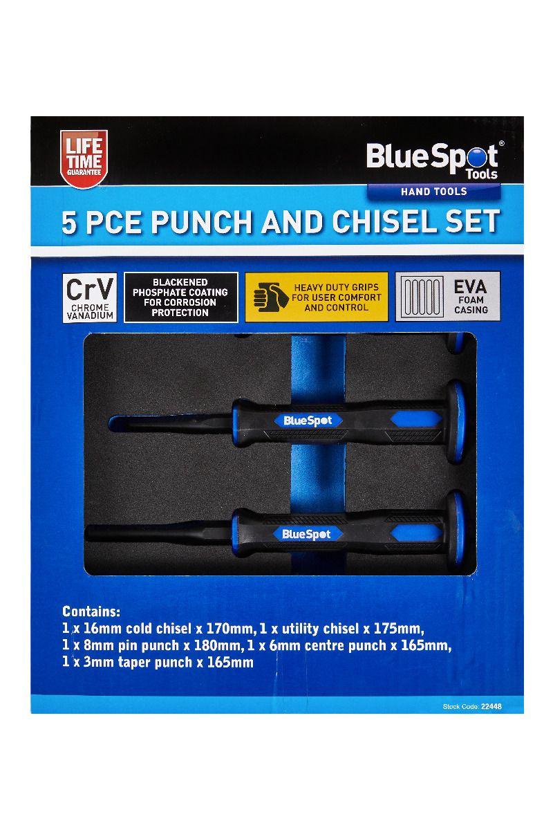 Blue Spot Tools 5 PCE Punch and Chisel Set in EVA Foam