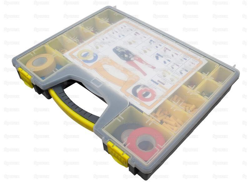Pre Insulated Terminal Kit with Crimp Tool, Double Grip Assorted (Carry Case 525 pcs.)
