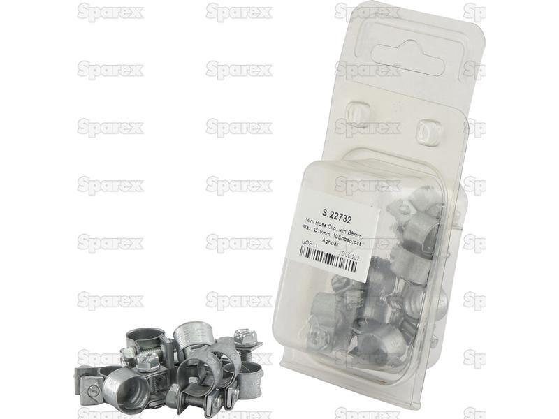 Mini Hose Clip, Min Ø8mm, Max. Ø10mm, 10 pcs. Agripak.