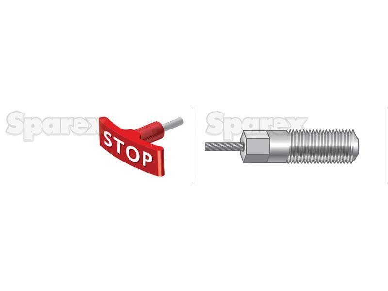 Engine Stop Cable - Length: 600mm, Outer cable length: 577mm. for Fendt FARMER 311