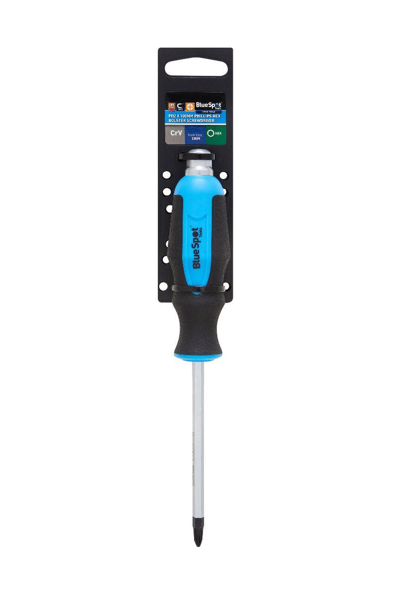 Blue Spot Tools PH2 X 100MM Phillips Hex Bolster Screwdriver