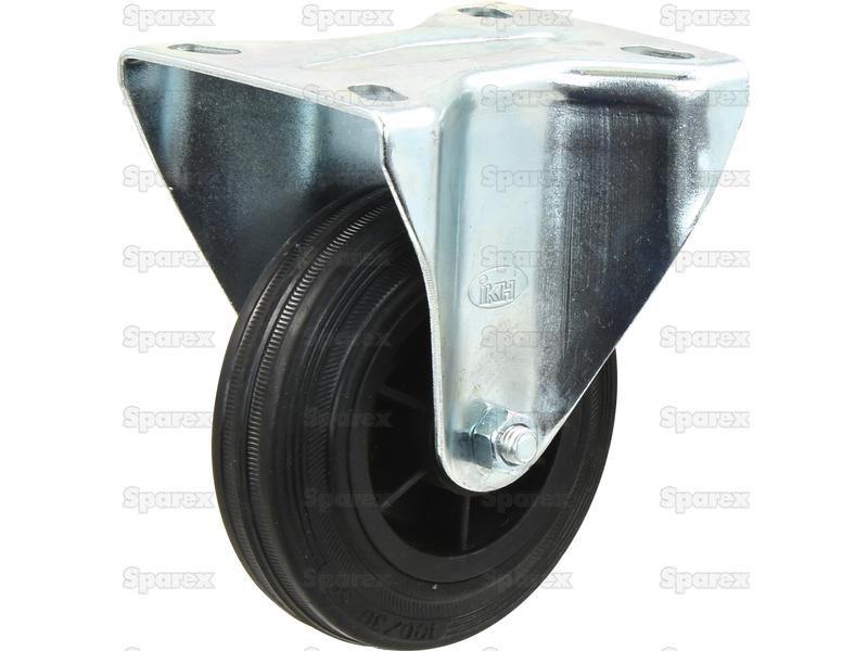 Fixed Rubber Castor Wheel - Capacity: 50kgs, Wheel Ø: 80mm