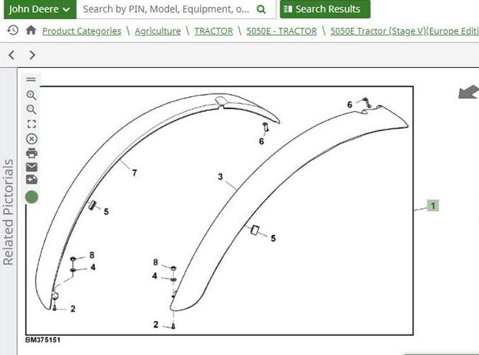 John Deere FENDER KIT LVB25714