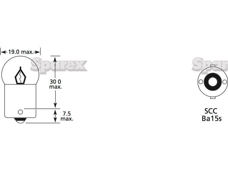 Halogen Side | Indicator Bulb, 12V, 10W, BA15s Base Case IH, Lucas