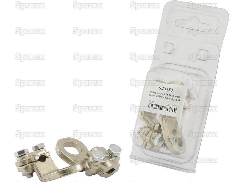 Heavy Duty cable Terminals 50mm°² x 15mm 2 pcs Agripak