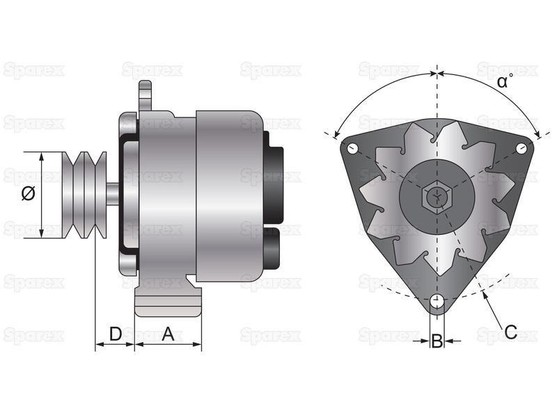 Alternator (Mahle) - 14V, 65 Amps for Fendt