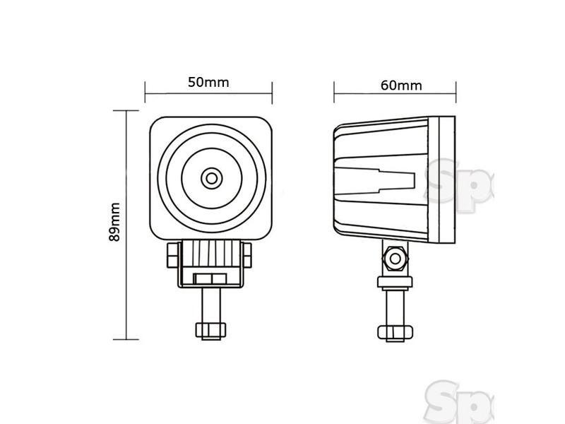 Compact LED Work Light, aluminium case, 500 lum. | 12/24 Volts, LED 1x10w, IP67