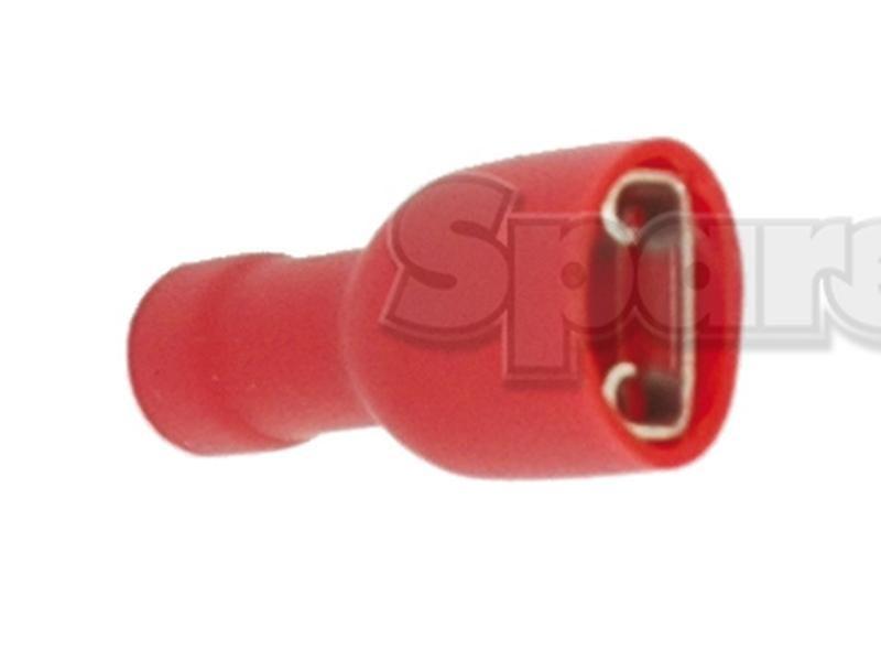 Pre Insulated Spade Terminal - Fully Insulated, Standard Grip - Female, 6.3mm, Red (0.5 - 1.5mm), (Bag )