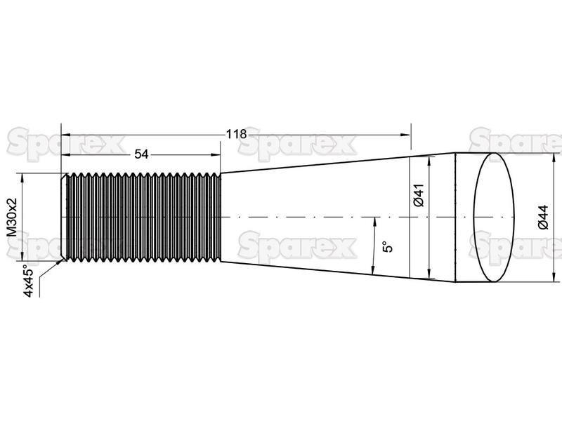 Straight Loader Tine | 980mm for Kverneland (241161M30)