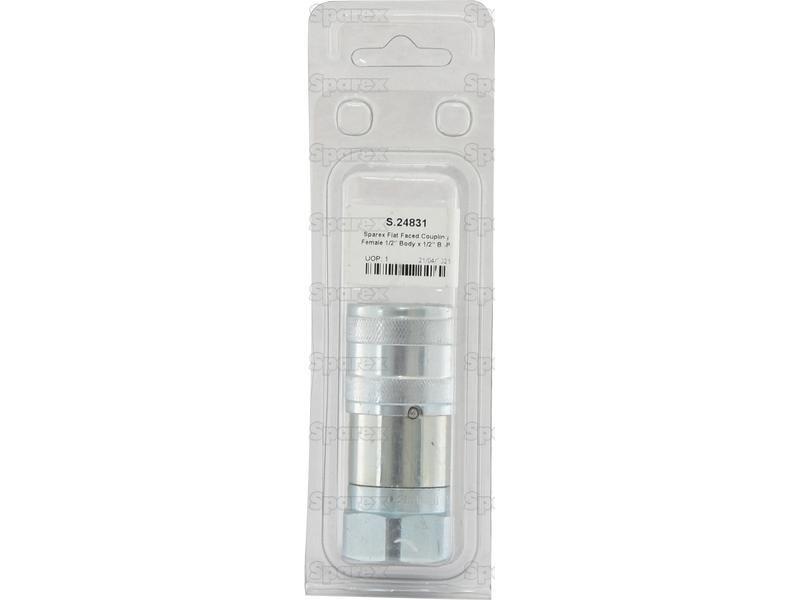 Sparex Flat Faced Coupling Female 1/2'' Body x 1/2'' BSP Female Thread (Agripak 1pc.)